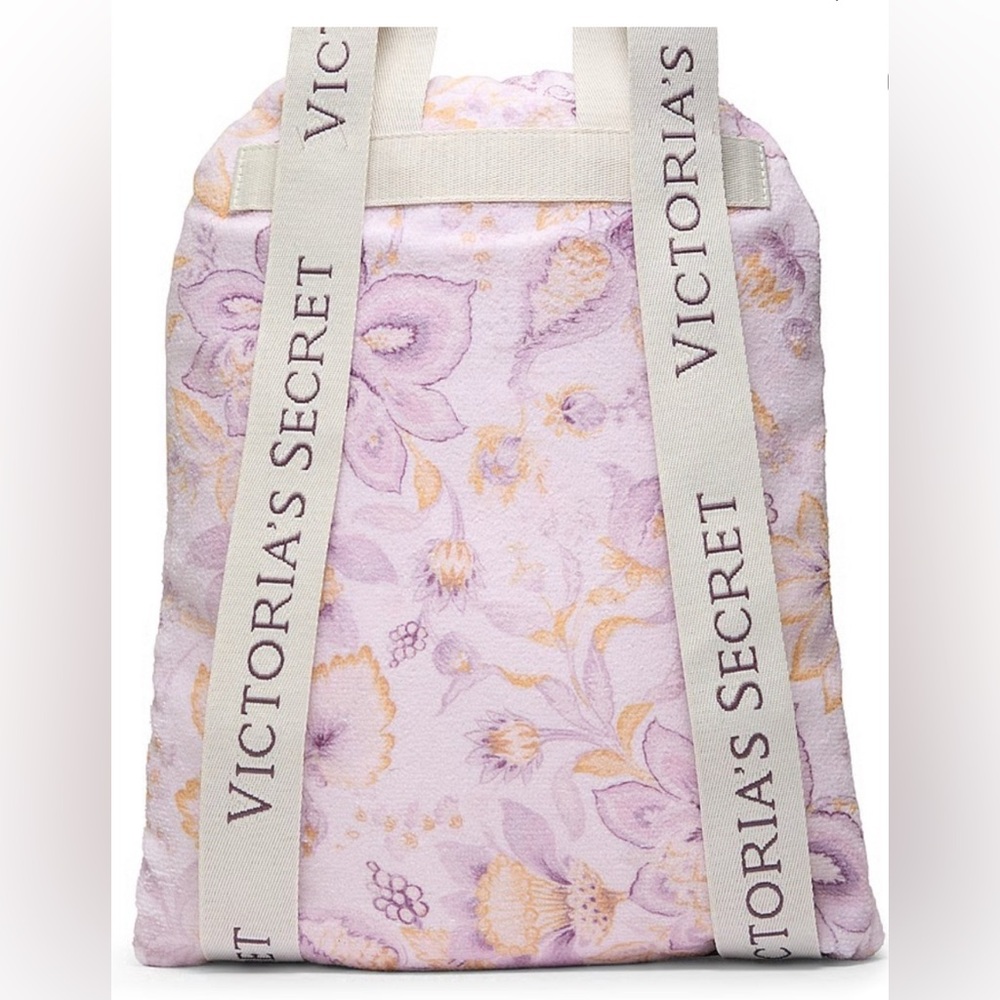Victoria’s Secret Packable Beach Towel Backpack – Convertible Floral Stripe